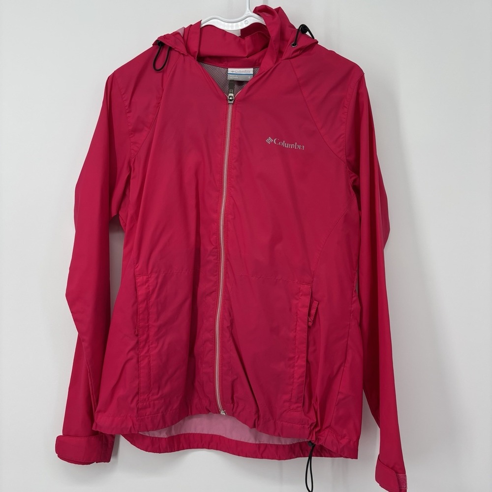 Columbia Rain Jacket Pink‎ Switchback II Full Zip Womens Size Small Windbreaker